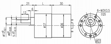 37 мм ОД стандартная коробка передач BLDC Планетарный мотор 8 полюсов