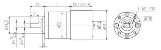 BLDC Планетарный мотор-редуктор со встроенным драйвером, внешний диаметр 22 мм, планетарный редуктор, 12 полюсов