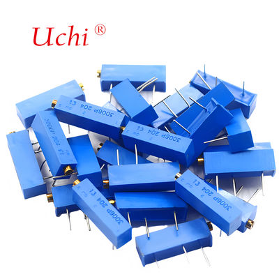 3006P 205 Металлокерамический подстроечный потенциометр, 2 мОм с ручкой, прецизионный многооборотный регулируемый потенциометр